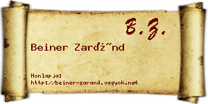Beiner Zaránd névjegykártya